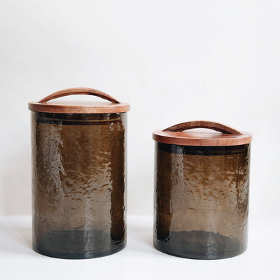 Handblown Glass Canister - Dark