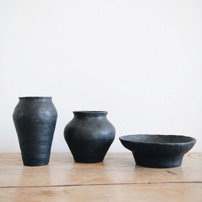 Hand-Built Ceramic Vessel - Black