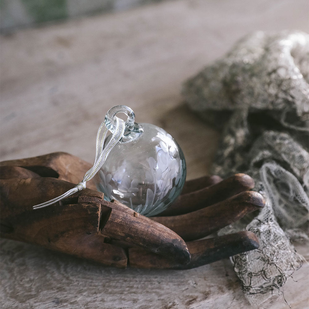 Handblown Etched Glass Ornament - Small