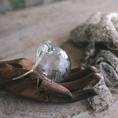 Handblown Etched Glass Ornament - Small