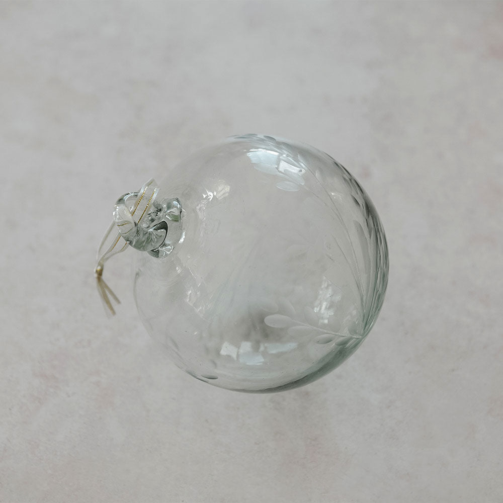 Handblown Etched Glass Ornament - Large