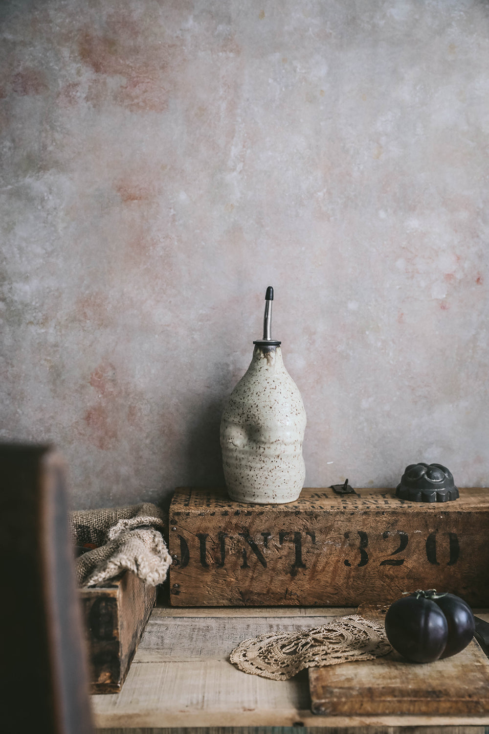 Stoneware Oil & Vinegar Cruet