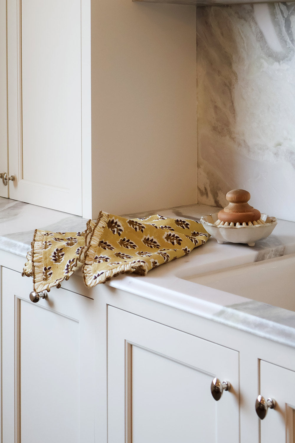 Dawn Block-Printed Heavyweight Linen Tea Towel