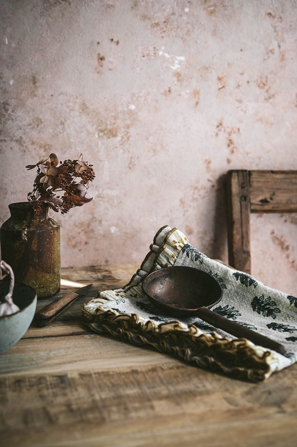 Block-Printed Heavyweight Linen Tea Towel