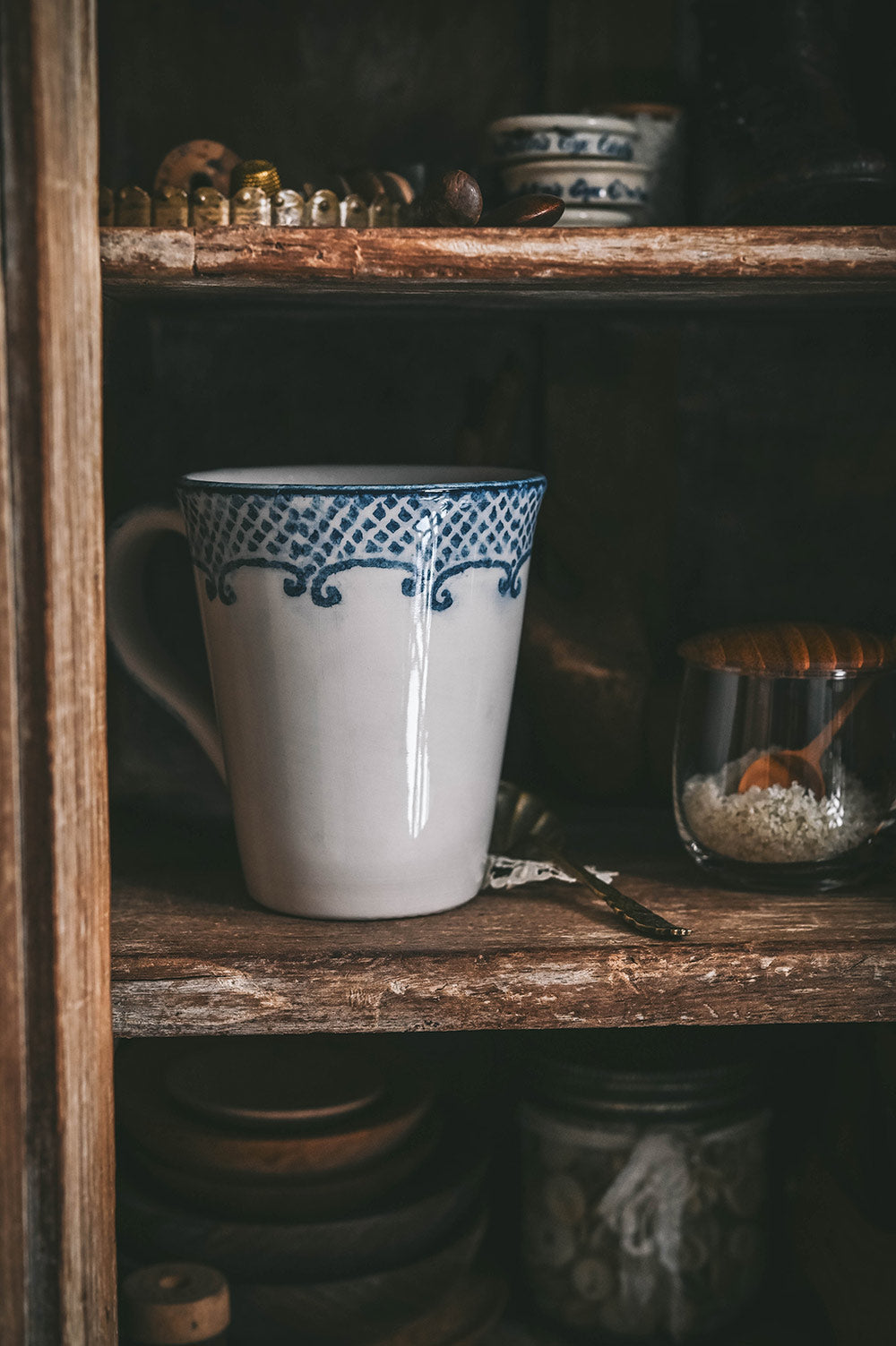 Hand-Painted Indigo Ceramic Mug