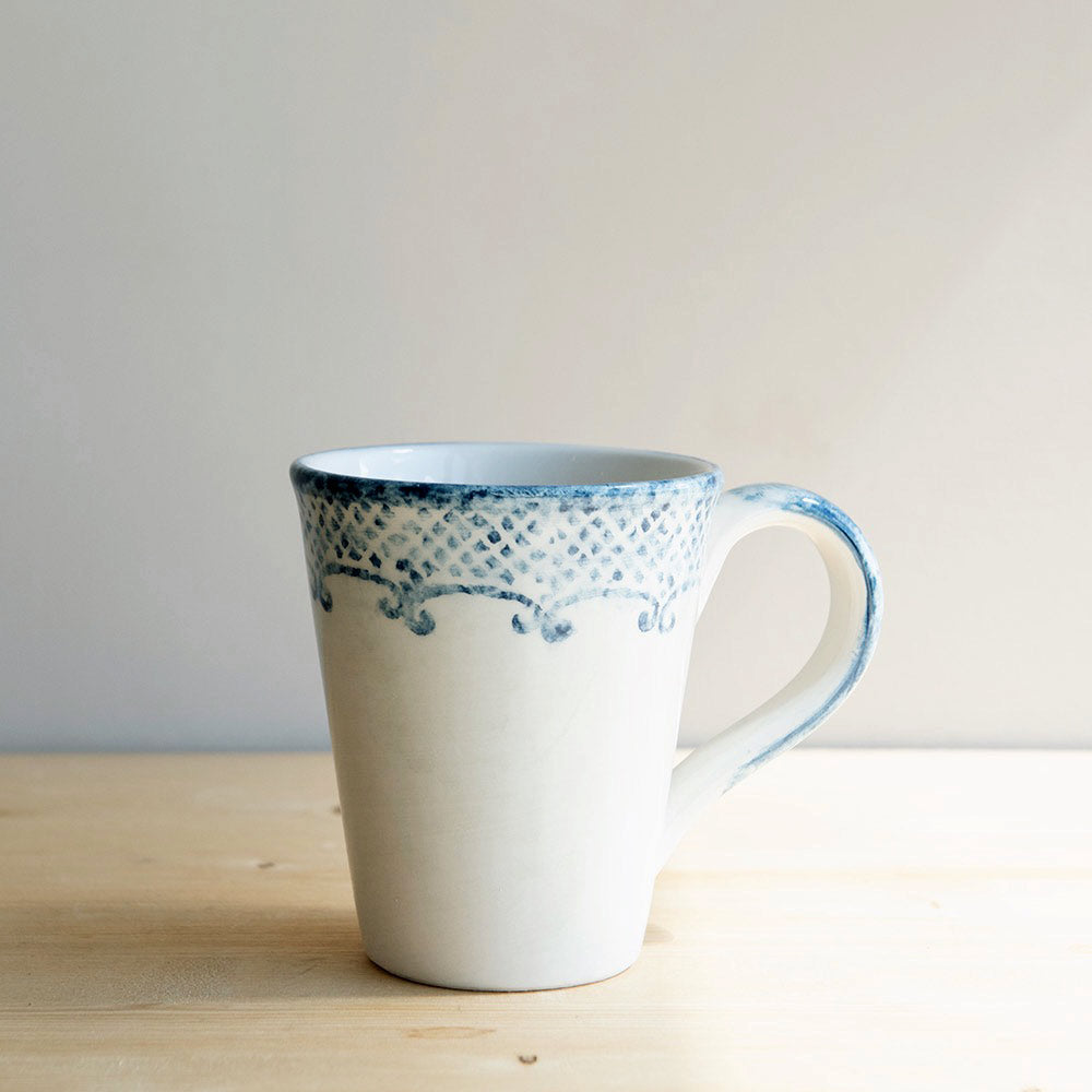 Hand-Painted Indigo Ceramic Mug