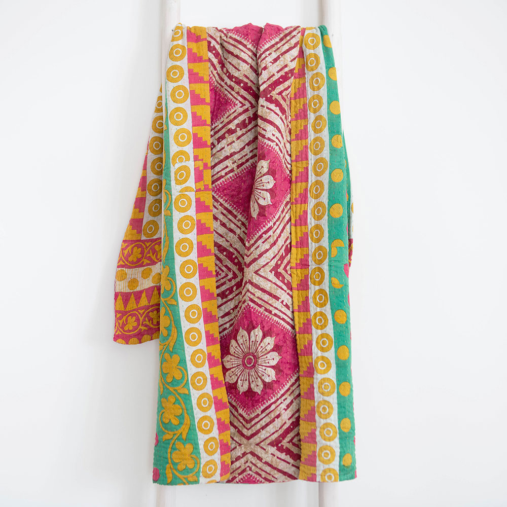 One-of-a-kind Kantha Quilt - KT6999