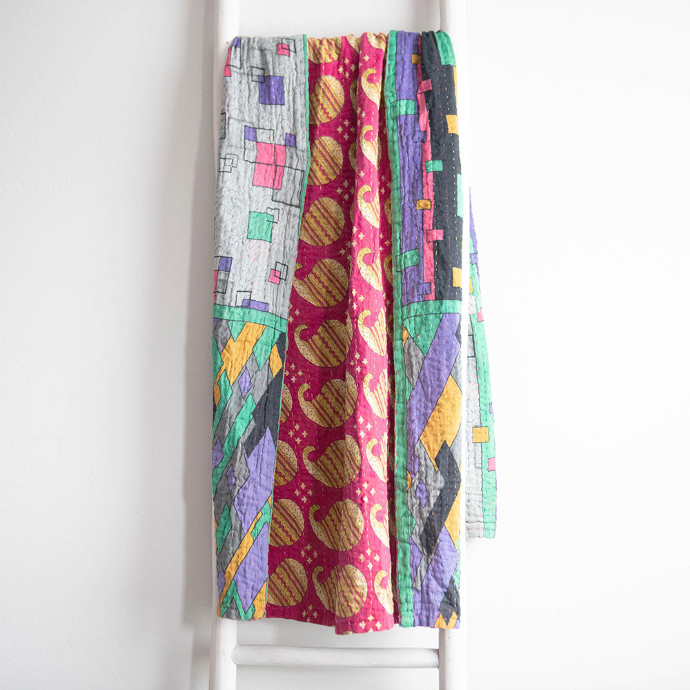 One-of-a-kind Kantha Quilt - KT6634