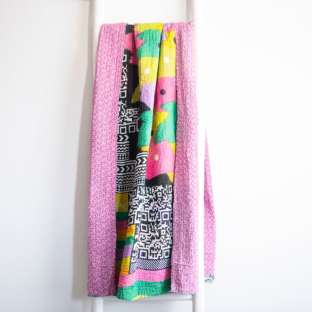 One-of-a-kind Kantha Quilt - KT6725