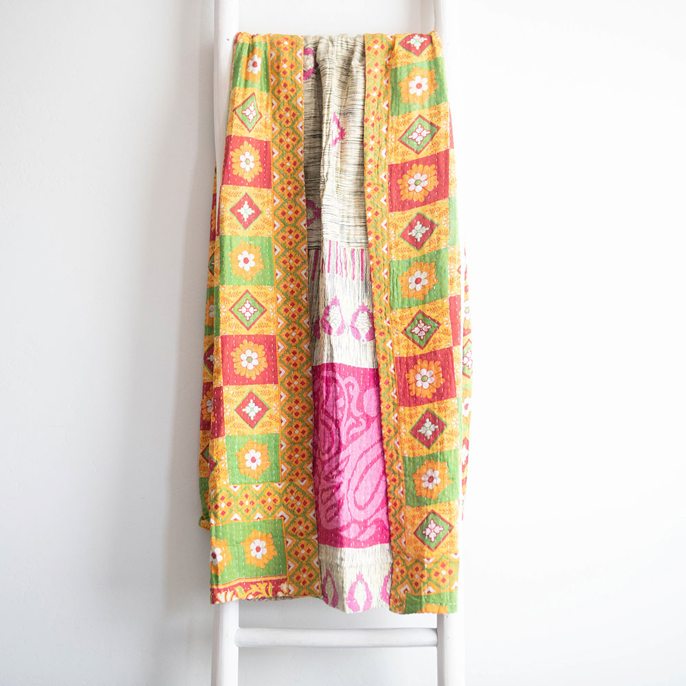 One-of-a-kind Kantha Quilt - KT6756