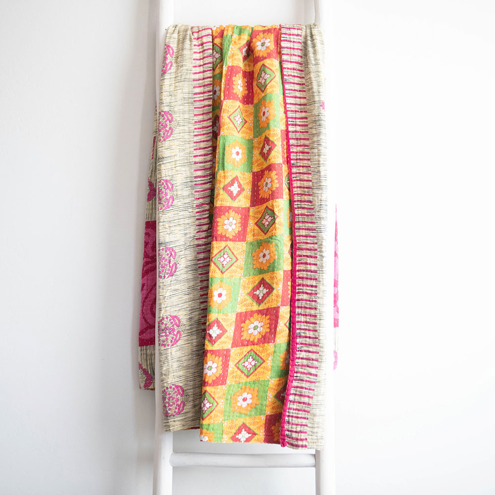 One-of-a-kind Kantha Quilt - KT6756