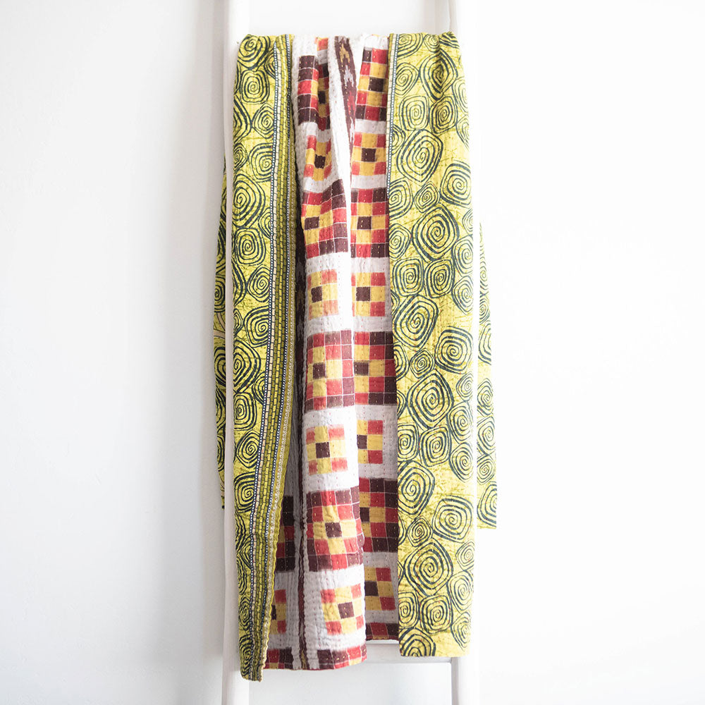 One-of-a-kind Kantha Quilt - KT6787