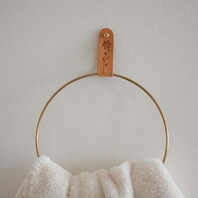 Stamped Leather Loop Towel Ring