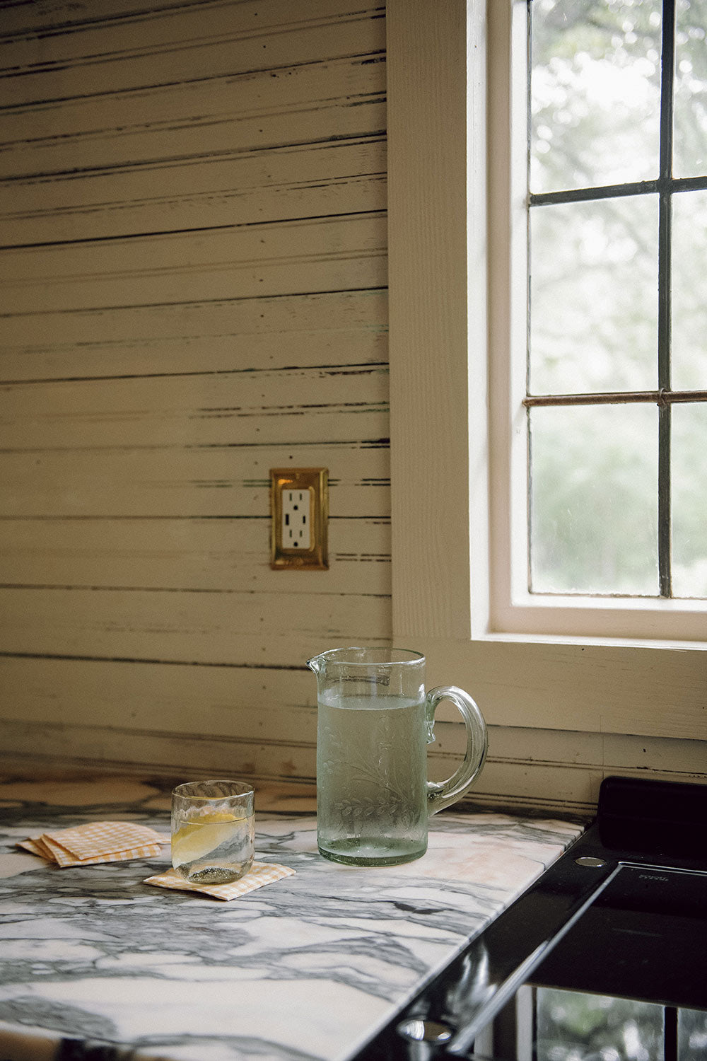 Gingham Linen Coaster Set - Butter Yellow