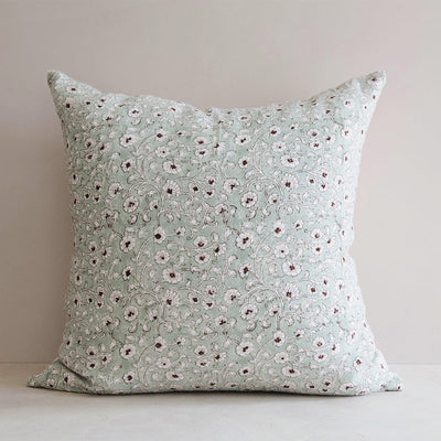 Linen Hand Block-Printed Pillow Cover No. 0231