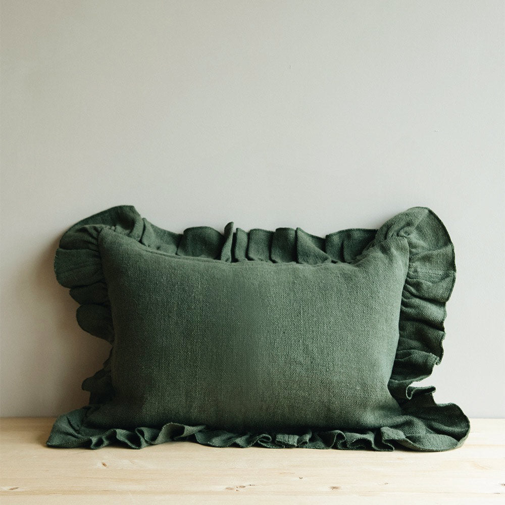Heavyweight Linen Pillow Cover - Olive