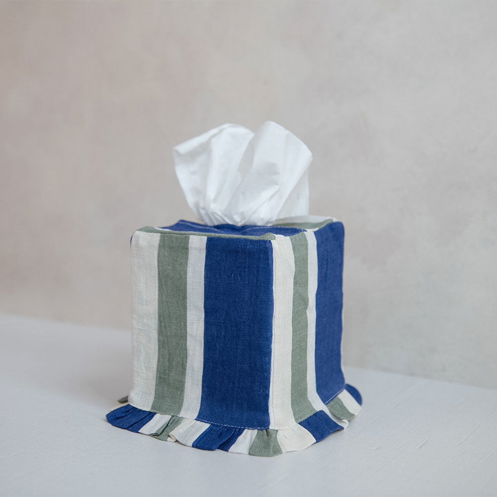 Linen Tissue Cover - Cobalt