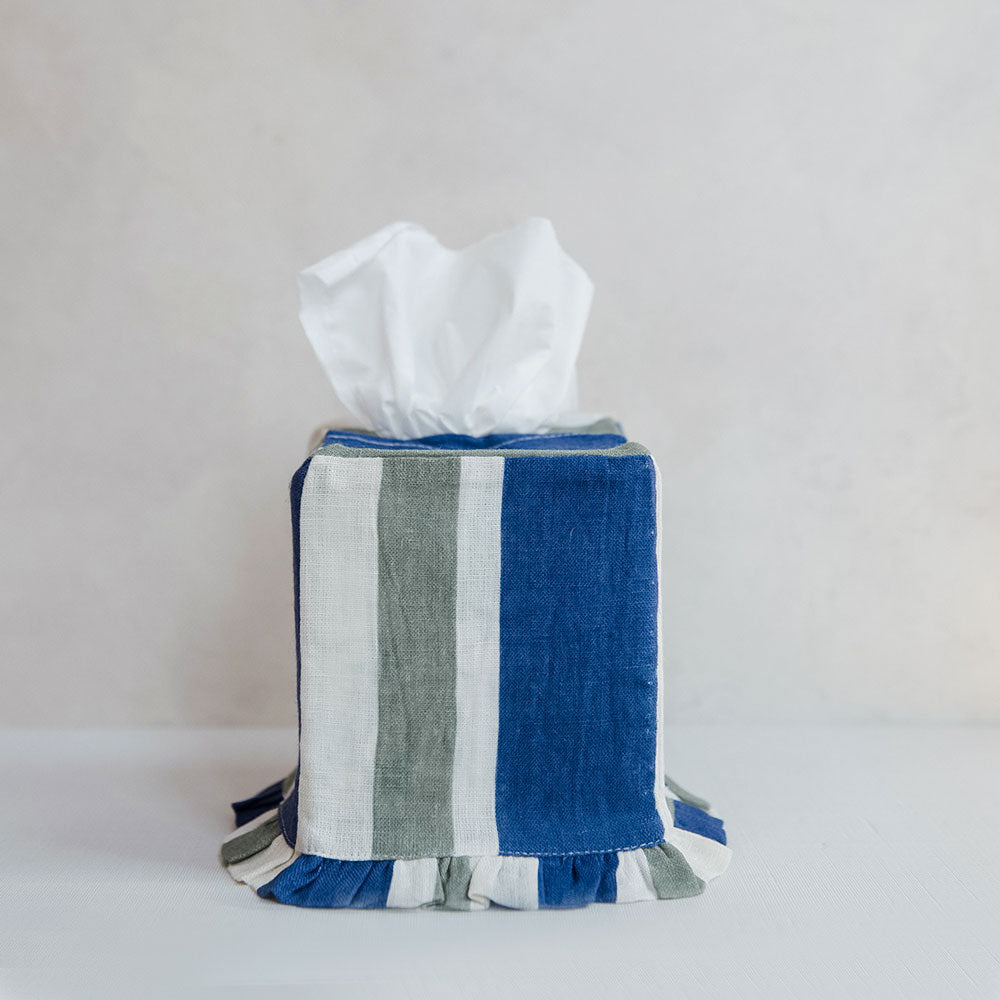 Linen Tissue Cover - Cobalt