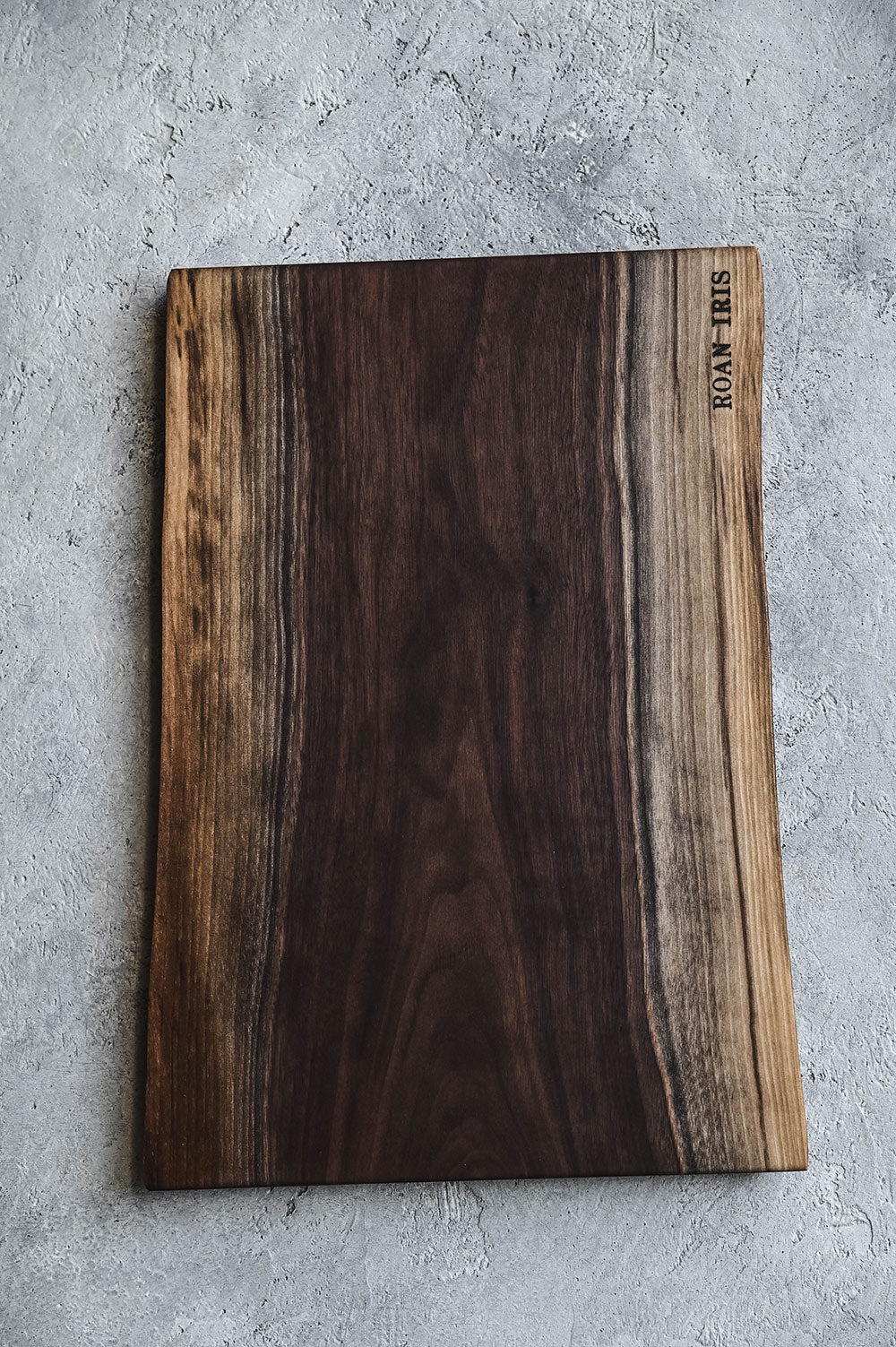 Roan Iris Live Edge Walnut Cutting Board