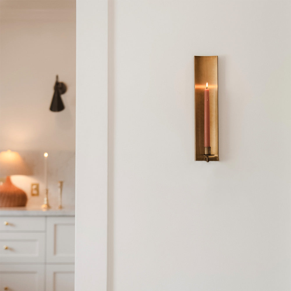 Brass-plated Candle Sconce - Long