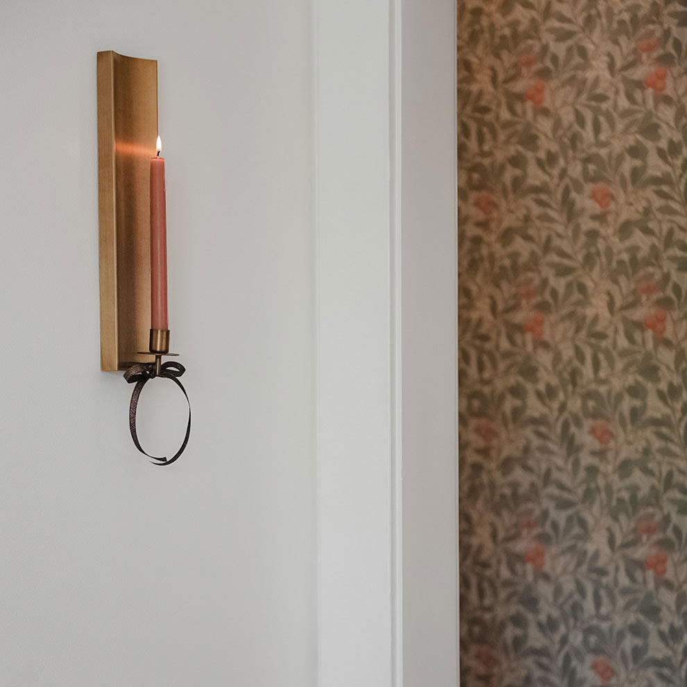 Brass-plated Candle Sconce - Long