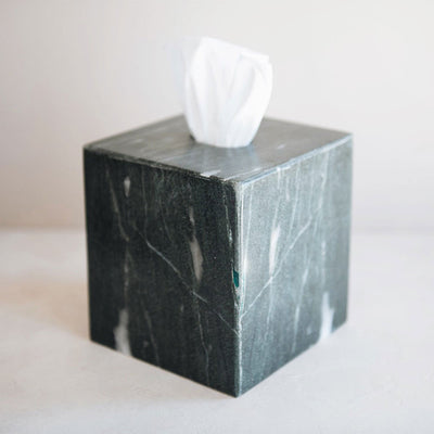 Hand-carved Green Marble Tissue Box Cover