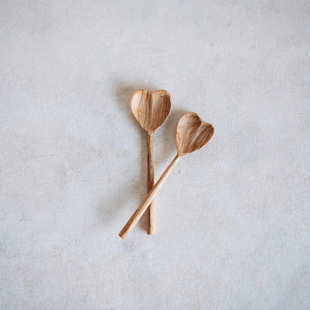 Wild Olive Wood Heart Spoon