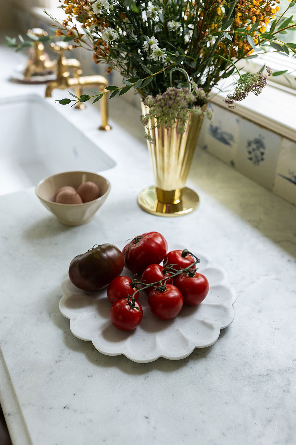 Scalloped Marble Tray