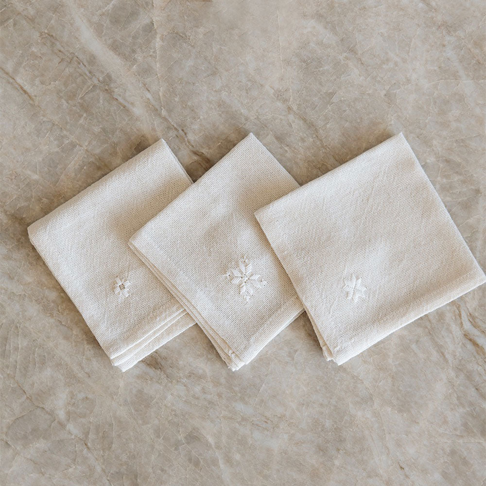 Handcrafted Needlework Napkin Trio