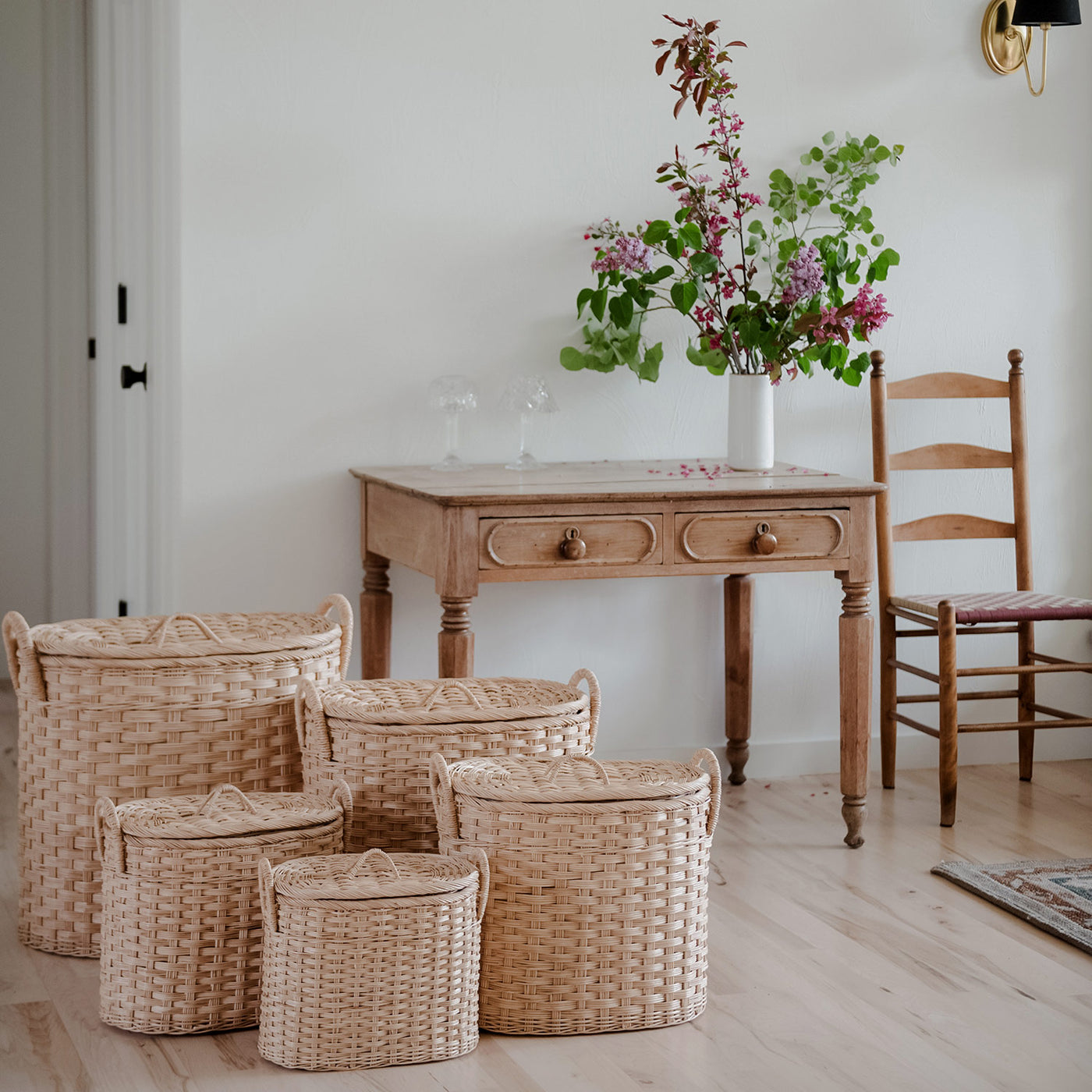 Handwoven Nesting Storage Hamper - Oval