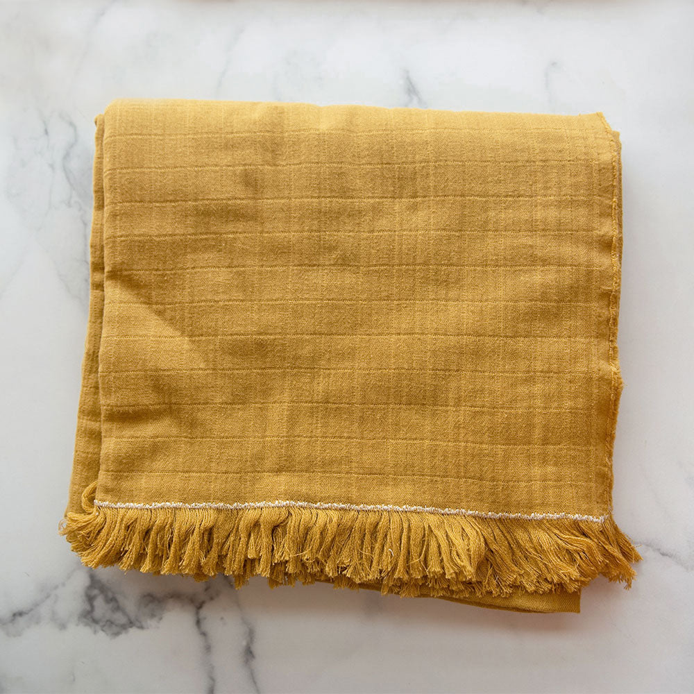 Cotton & Linen Ochre Tablecloth