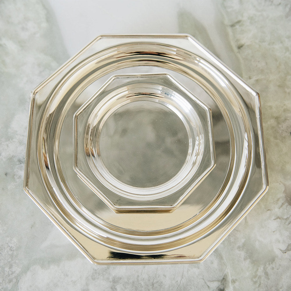 Roan Iris Octagon Tray - Polished Nickel