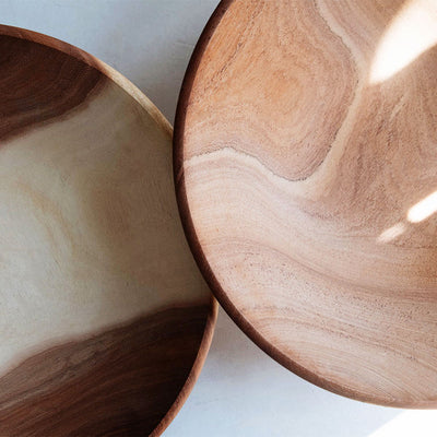 Oversized Mahogany Wooden Bowl