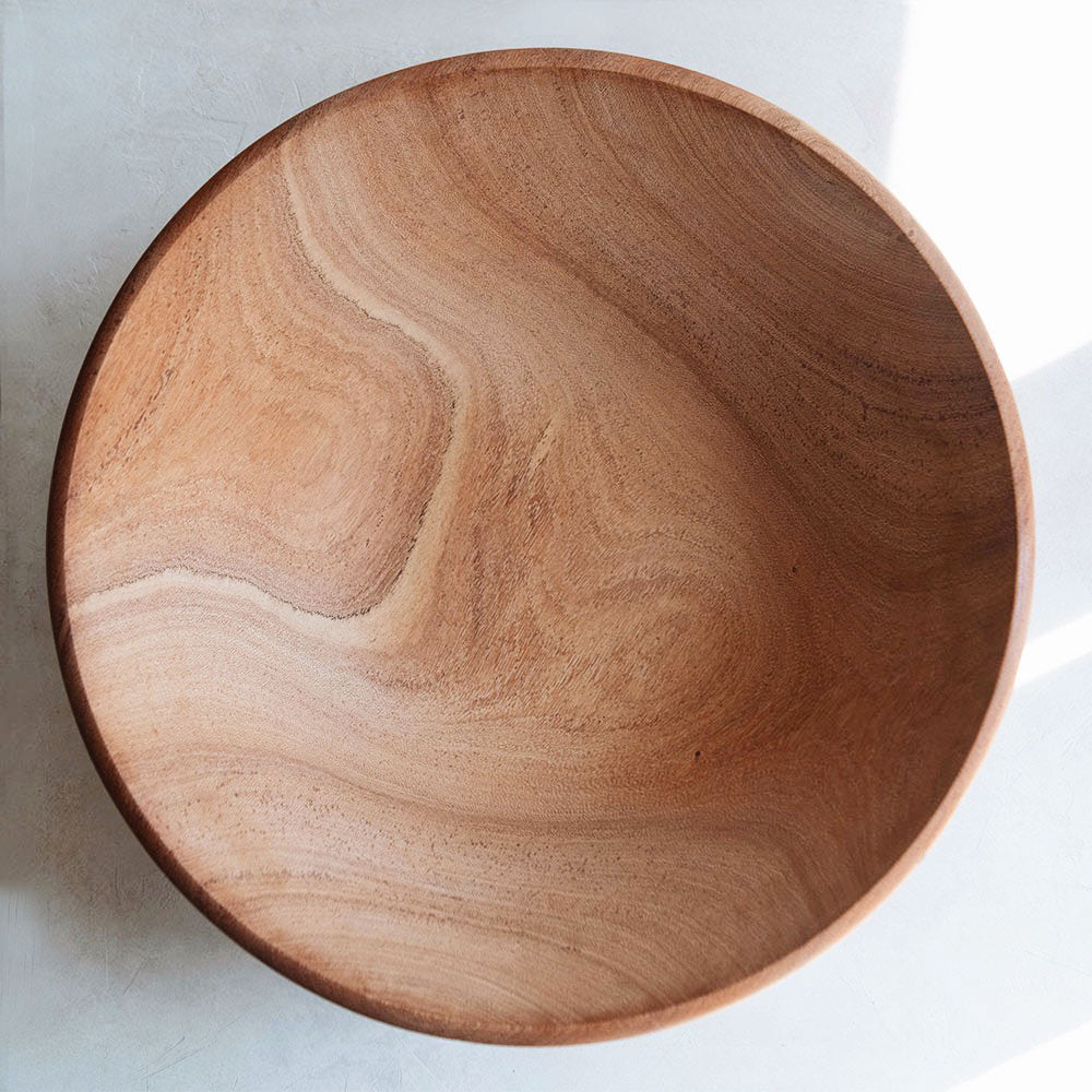 Oversized Mahogany Wooden Bowl