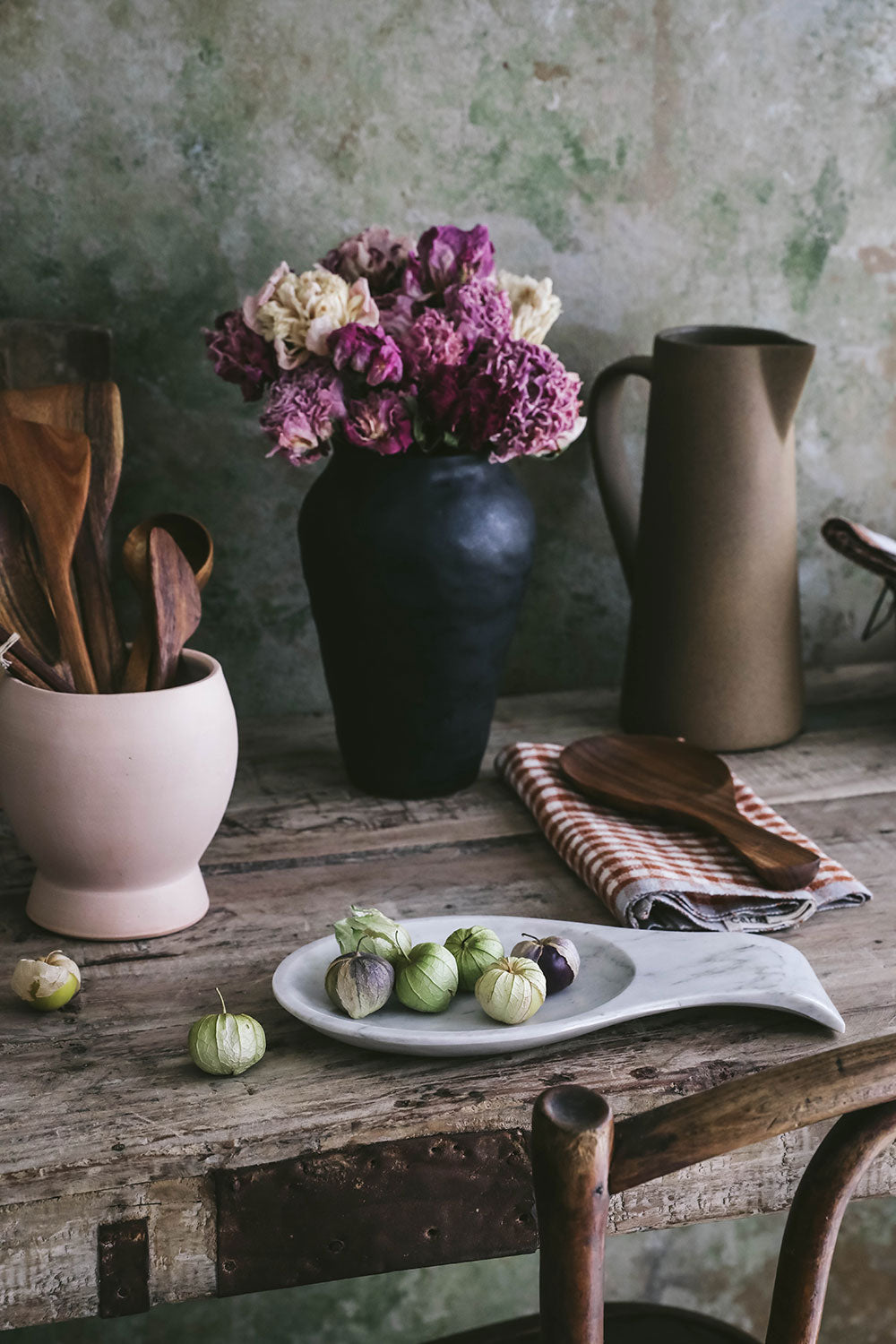 Oversized Marble Spoon Rest - Light