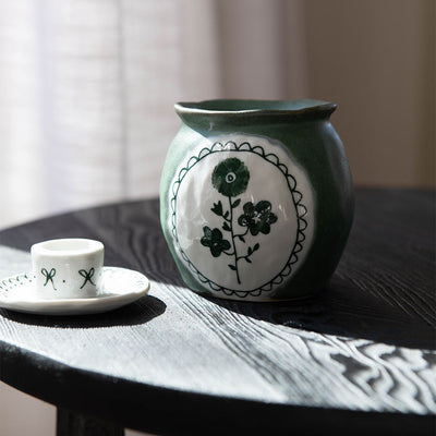 Hand-painted Porcelain Vase - Forest