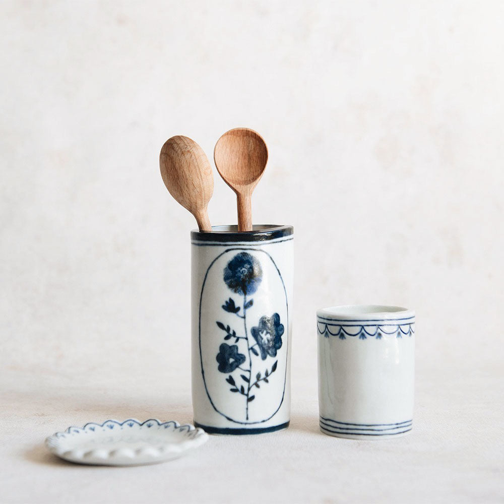 Hand-painted Porcelain Posy Dish - Indigo