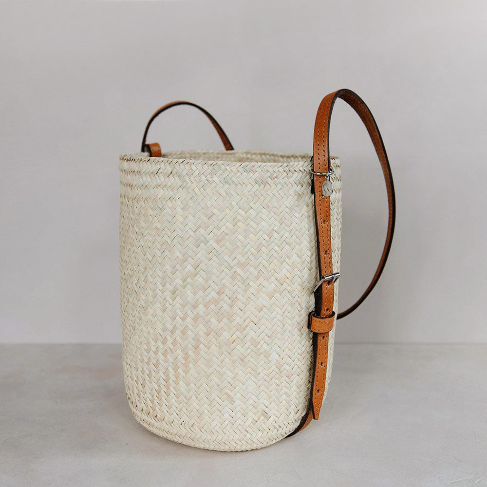 Handwoven Palm Leaf Bucket Tote