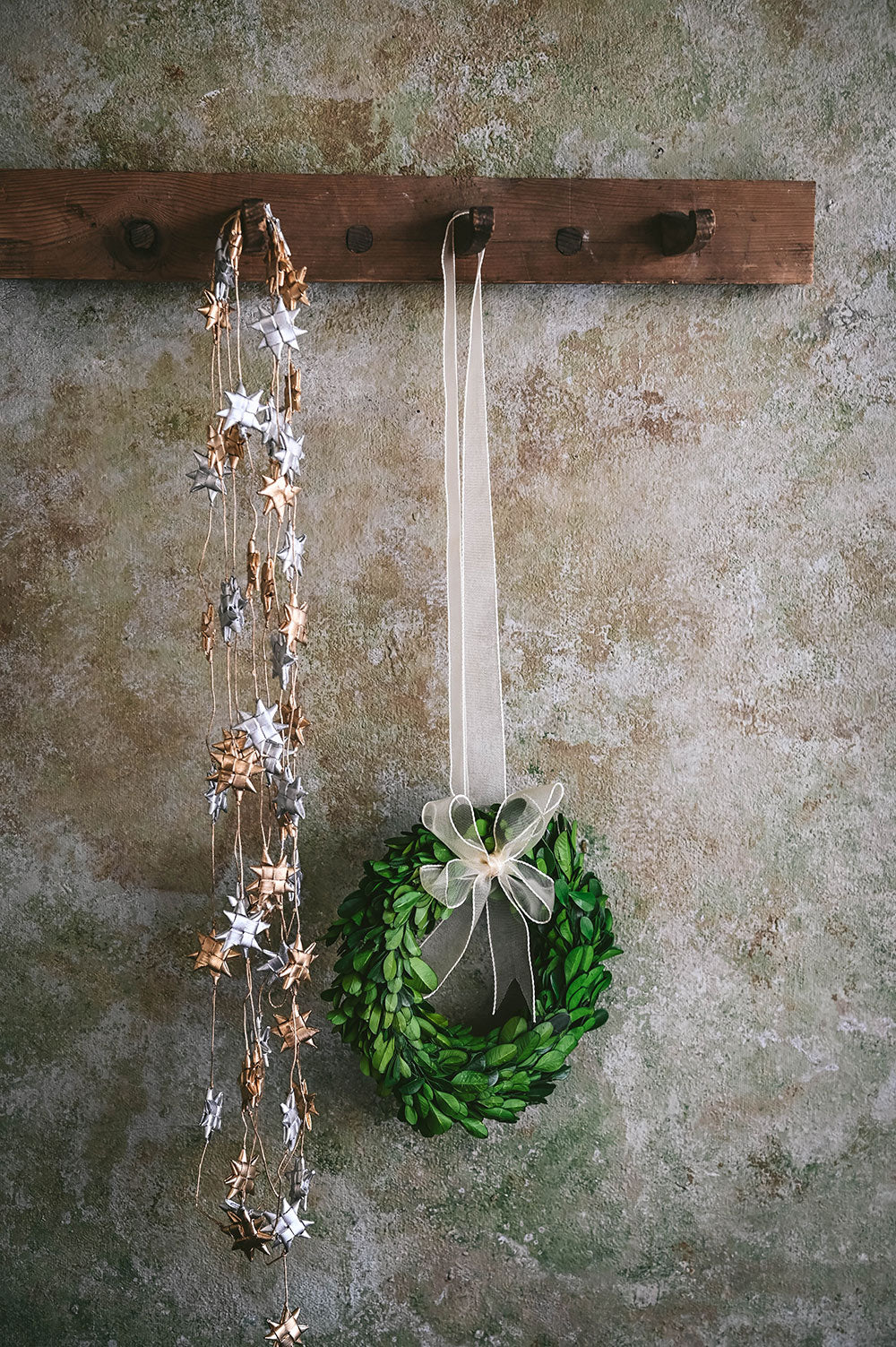 Palm Leaf Star Garland - Gold & Silver