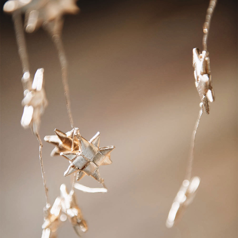 Palm Leaf Star Garland - Gold