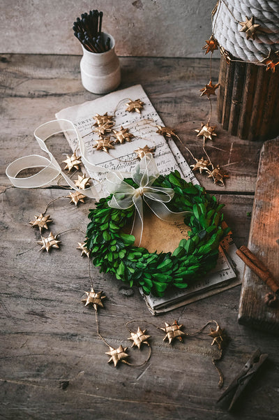 Palm Leaf Star Garland - Gold