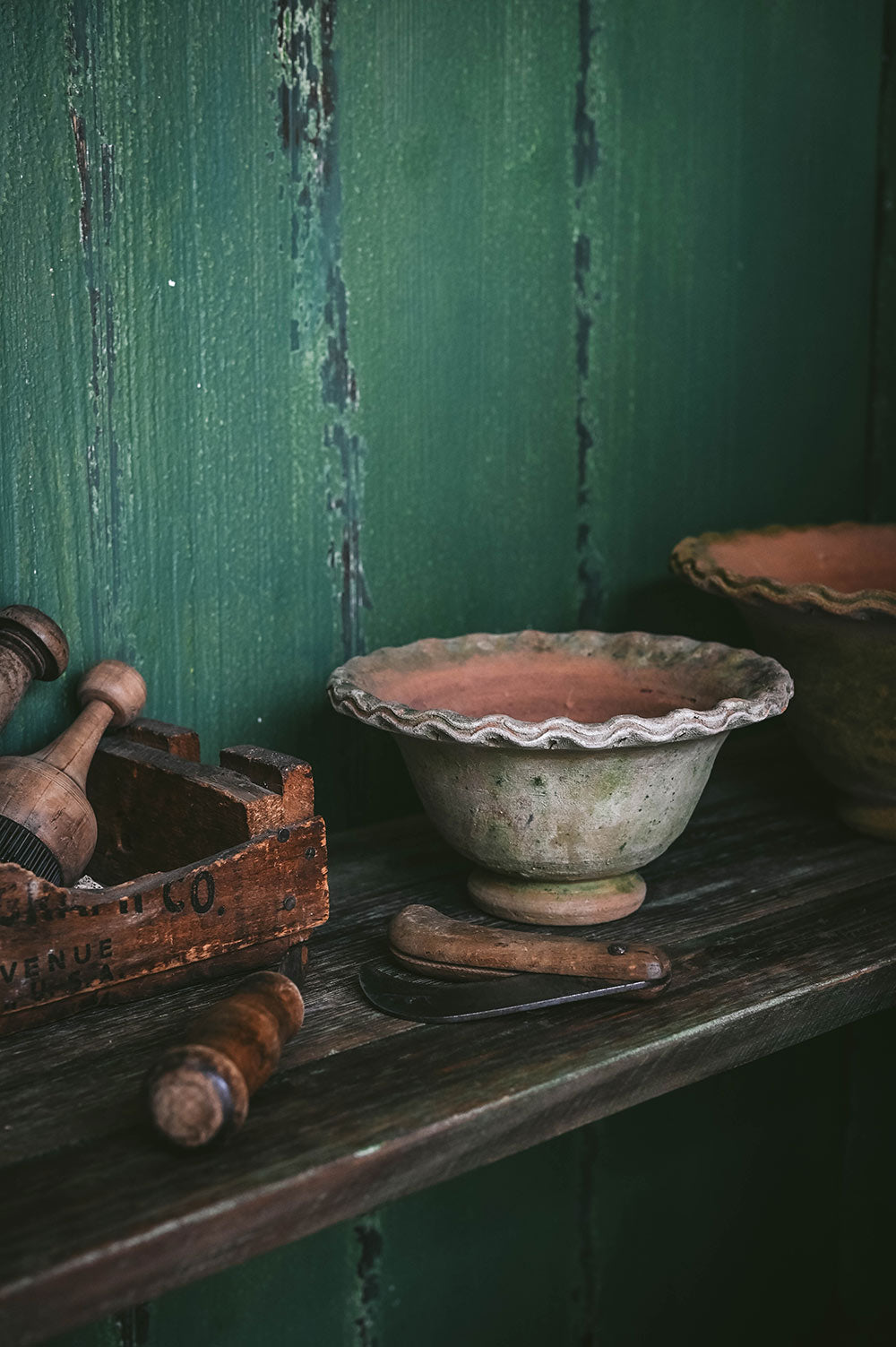 Aged Terracotta Petal Bowl Planter