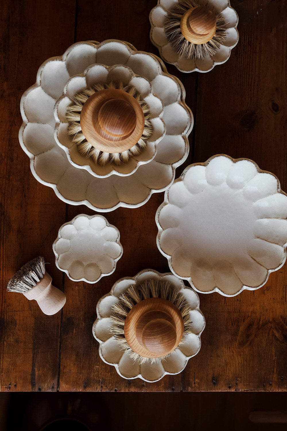 Petite Footed Ceramic Petal Bowl