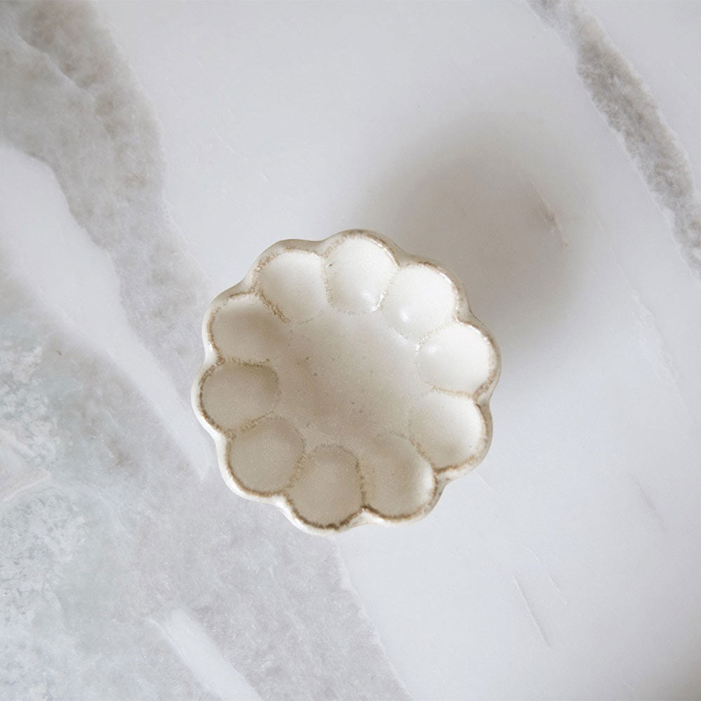 Petite Footed Ceramic Petal Bowl