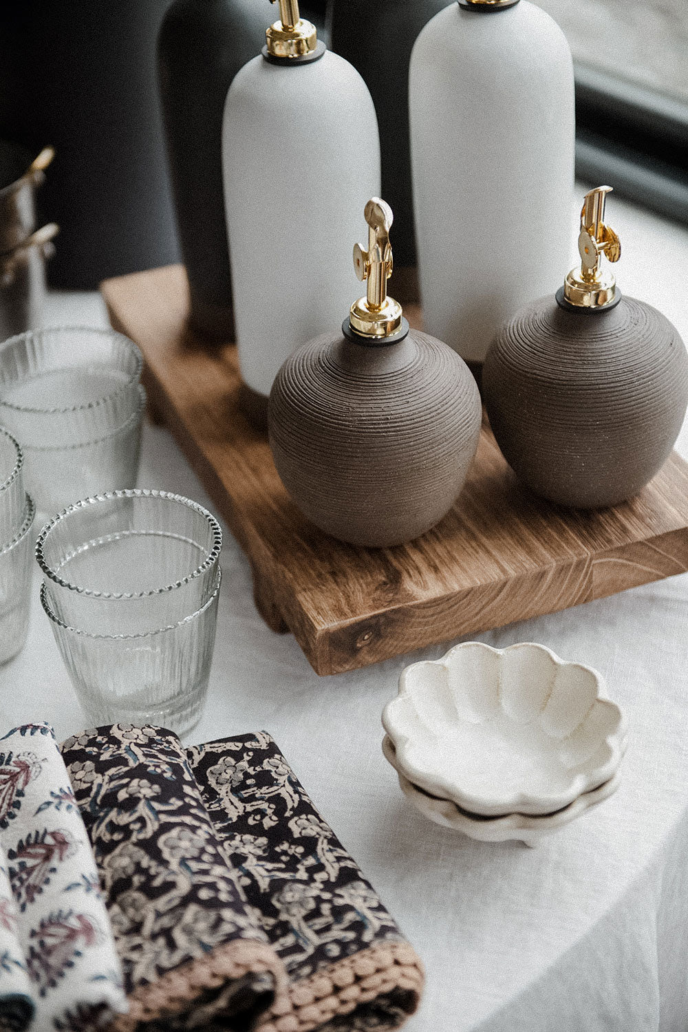 Petite Footed Ceramic Petal Bowl
