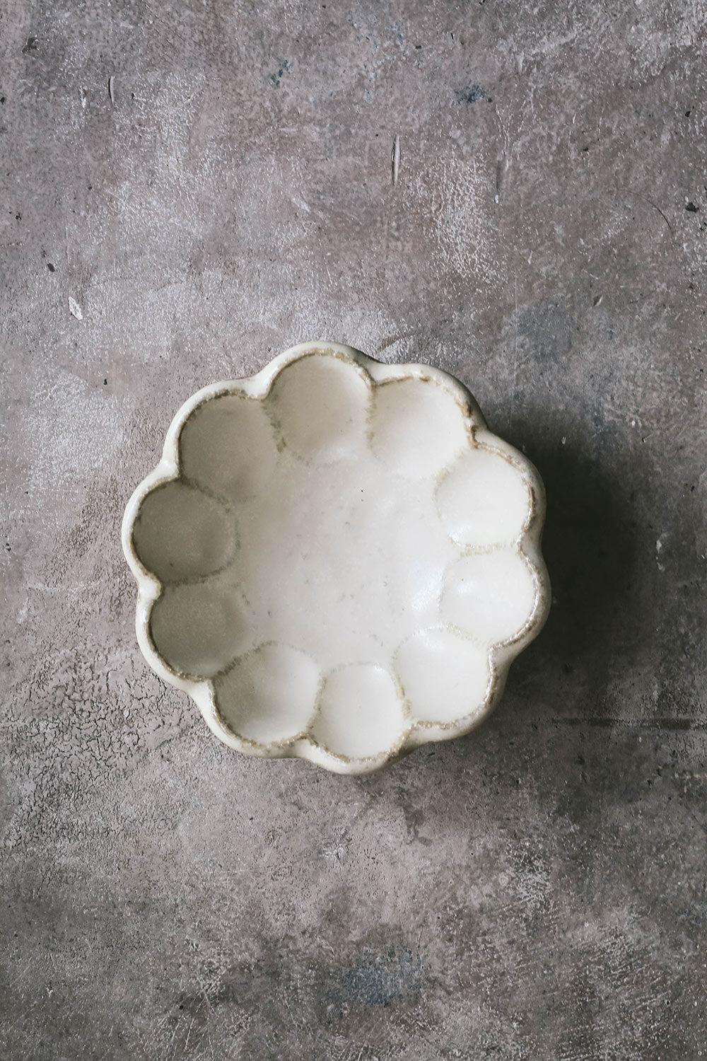 Petite Footed Ceramic Petal Bowl