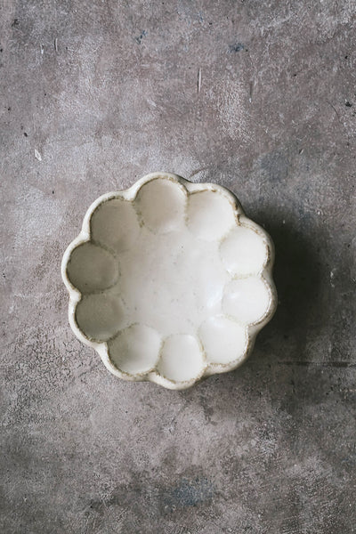 Petite Footed Ceramic Petal Bowl