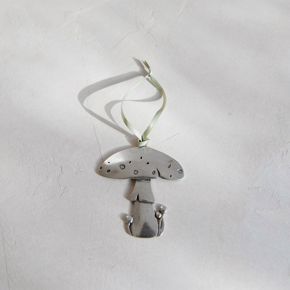 Mushroom Ornament - Pewter