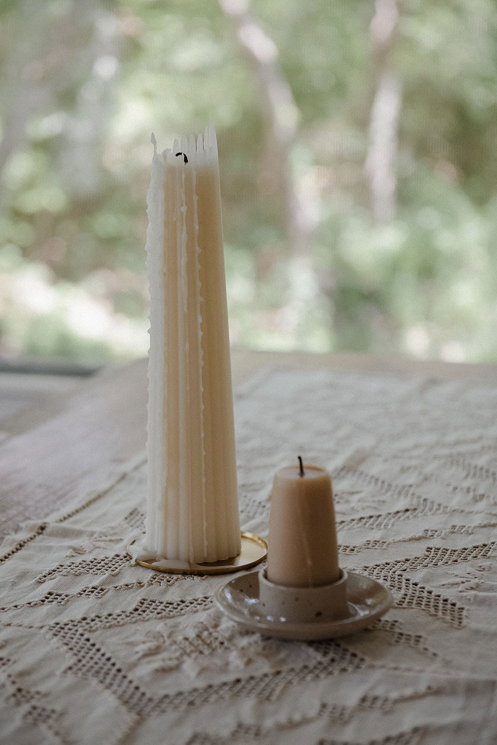 Beeswax Fluted Pillar Candle - Grand