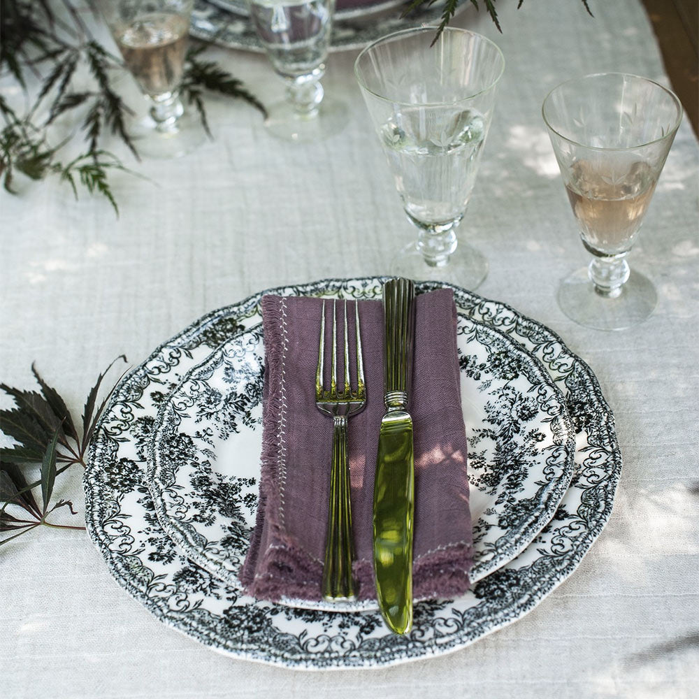 Delicate Branch Napkin Set - Plum